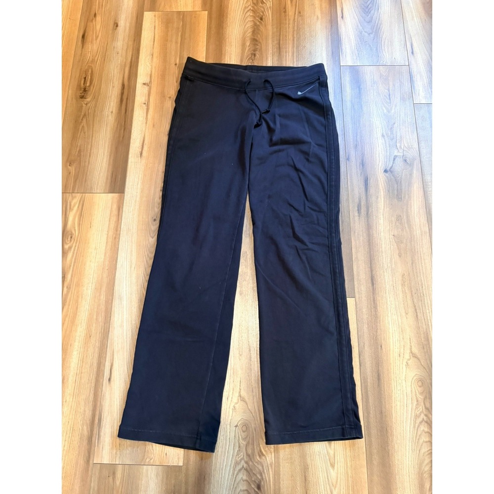 Nike Sweatpants Women's Medium Black Yoga Pants Cotton Blend Tall Girl Friendly